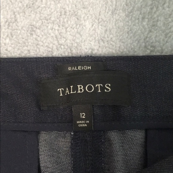 Talbots Raleigh Trouser Pants Size 12 High Rise Dark Blue Career Office - Picture 3 of 12